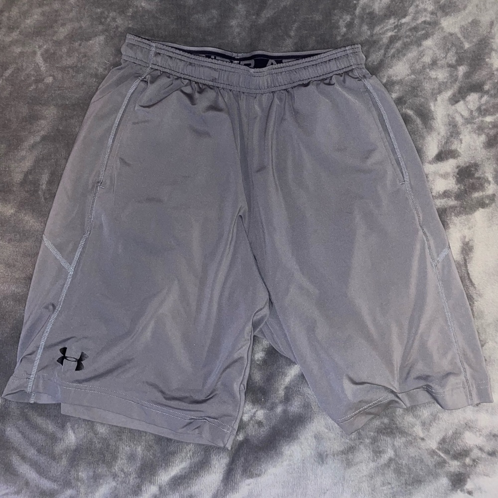 Grey under armour athletic shorts